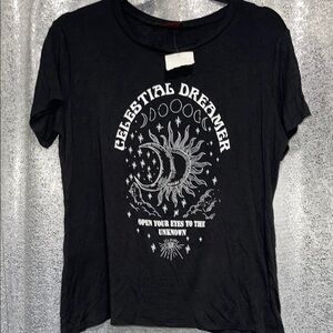 Celestial Dreamer Black Graphic Tee